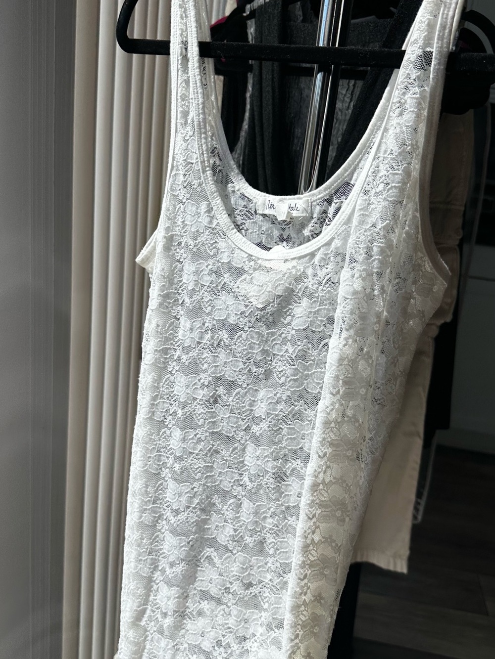 AEROPOSTALE White Sheer Lace Tank Top White Cami -M